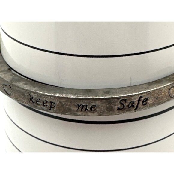 My Guardian Angel Bangle Bracelet Stretch Inspirational Messages Silver Tone - Picture 6 of 8